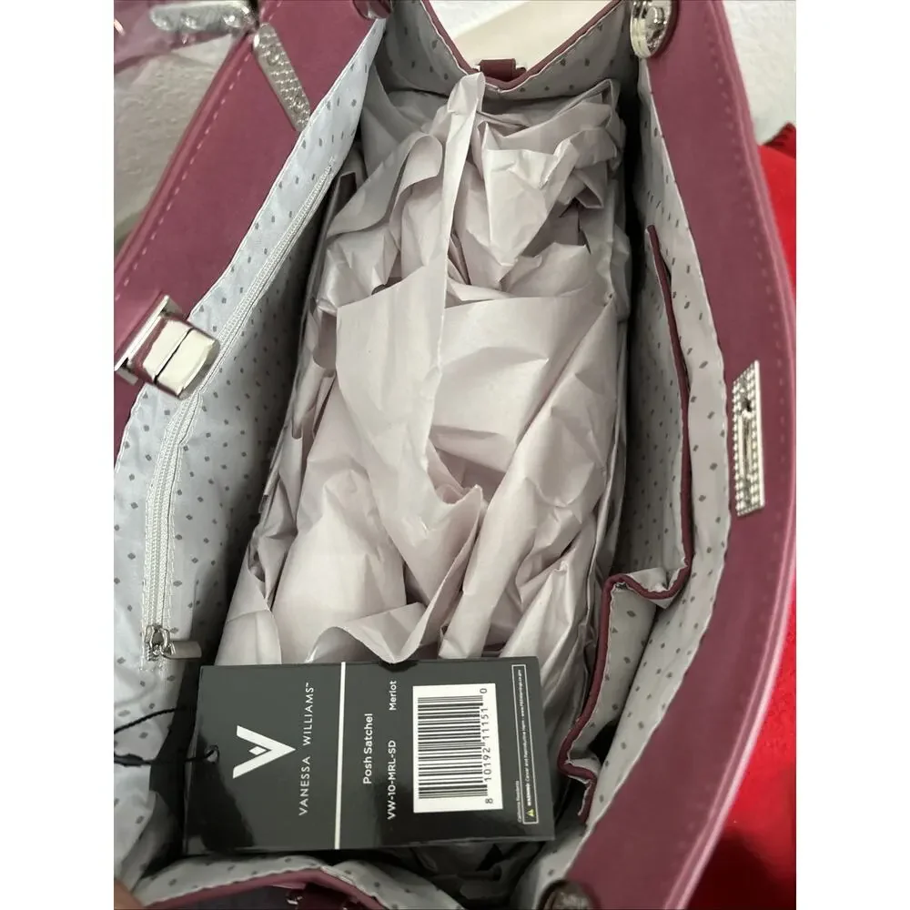 Vanessa Williams Posh Satchel Merlot NWT With Dust Bag